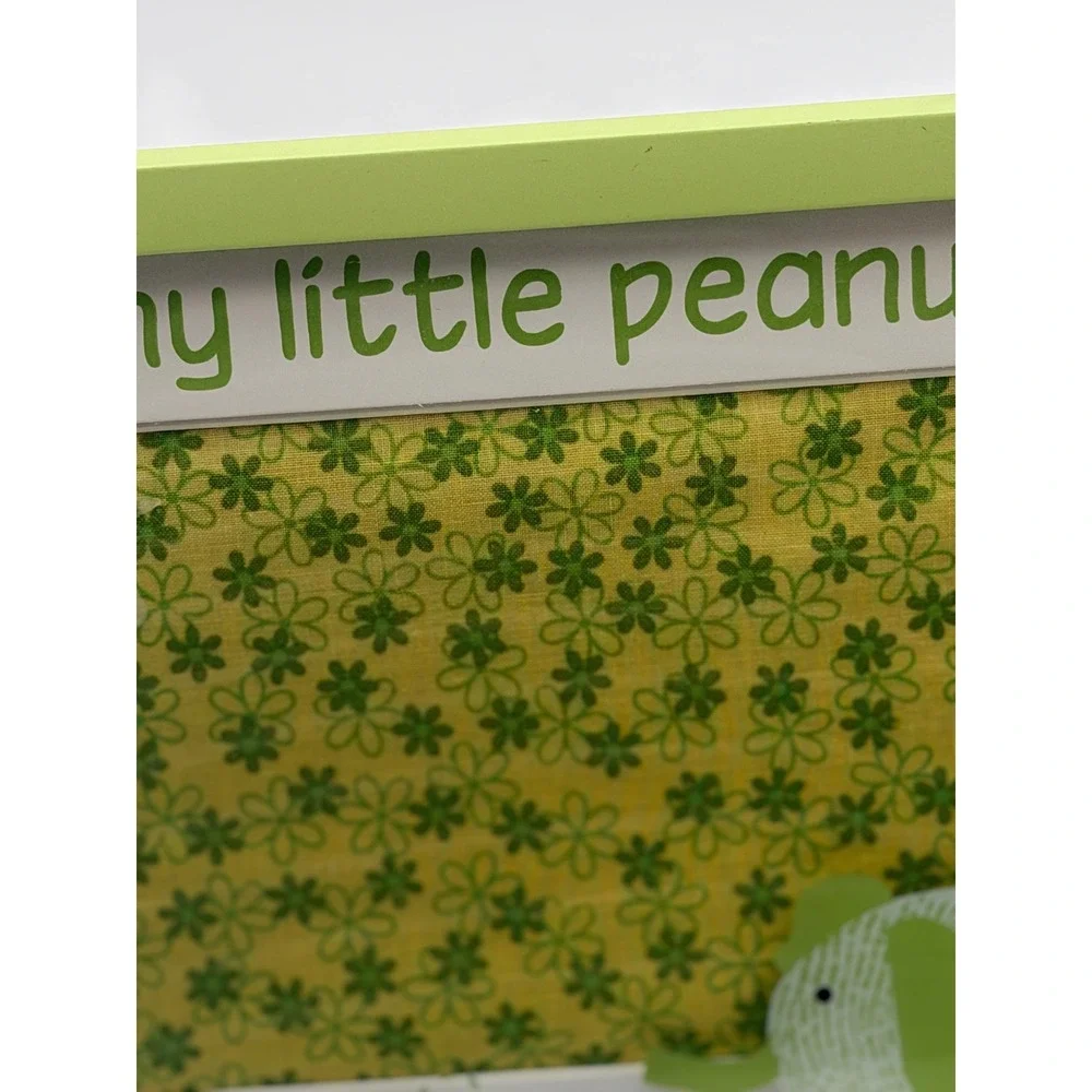 My Little Peanut Elephant Nursery Photo Frame Green 8x8 Square Baby Decor